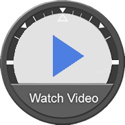 Aircraft Artificial Horizon with Blue Video Play Button
